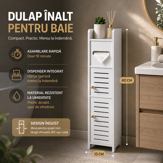Dulap de baie cu 4 niveluri, PVC, 78 × 17 × 15 cm, Alb