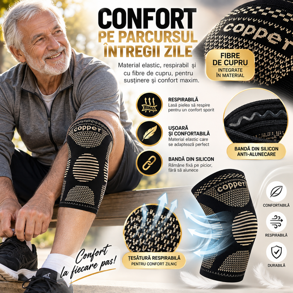 Genunchieră Cupru Comfort pentru Sport